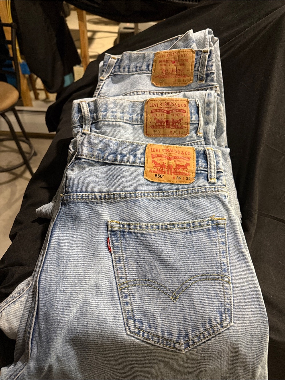 Levi's Light Blue Men's Straight Jeans - Classic Denim (3 pair) worn